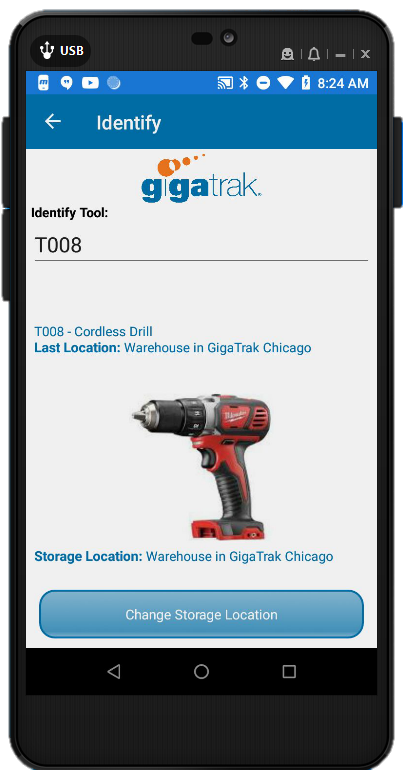 screenshot of GigaTrak Tool Tracking System
